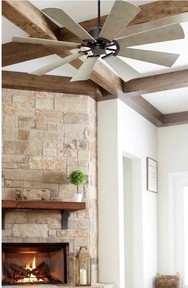 THE MOD FAN 30608-59 Mod - Ventilador de patio de 60 pulgadas negro mate gris desgastado Foto 4 de 4