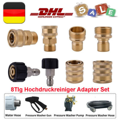 8tlg M22 14mm Hochdruckreiniger Adapter Set 5000PSI M22 3/8 Zoll Schnellkupplung