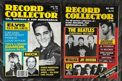 Record Collector. X 2 Magazines. April No 224 And December No 112. 1988. Vintage