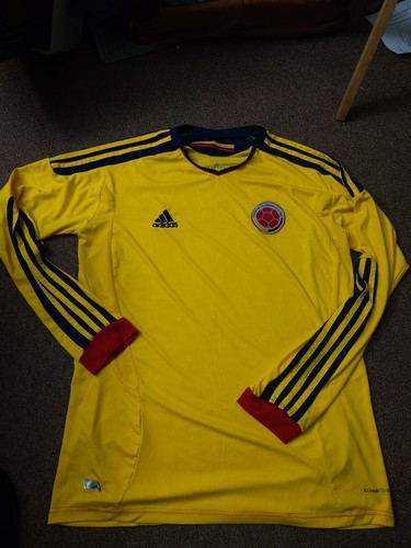 2012 Yellow Colombia Adidas Long Sleeve Shirt Jersey 
