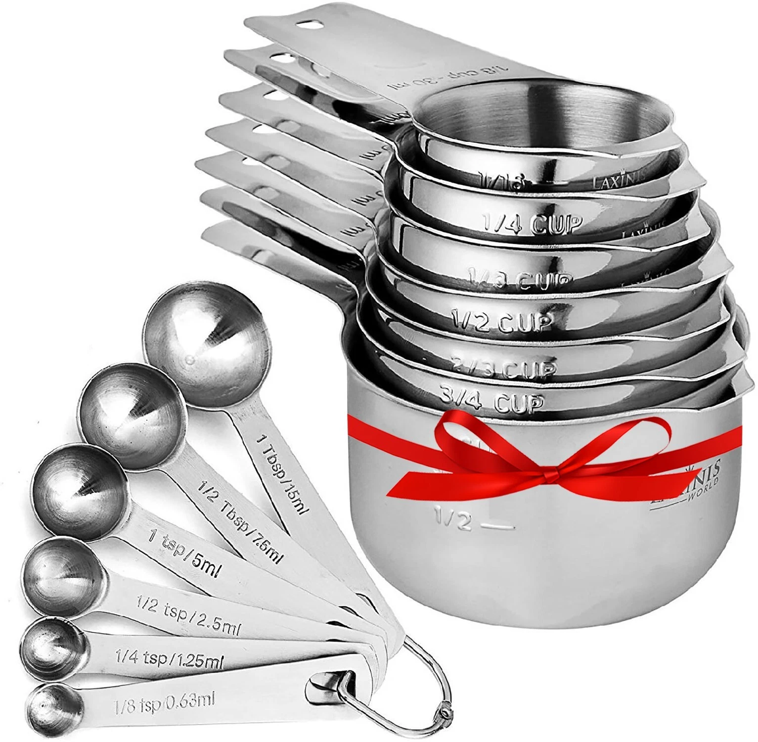 Stainless Steel Measuring Cups and Spoons Set, Heavy Duty 13 pcs 7 Cups 6 spoons
Opens in a new wind