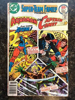 Super-Team Family #13 VG+ to VG | DC 1977 | Aquaman, Captain Comet & The Atom