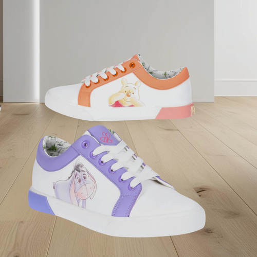 Disney Winnie The Pooh Womens Court Sneakers Pooh & Eeyore Low-Top Shoes US 9 - Picture 5 of 17