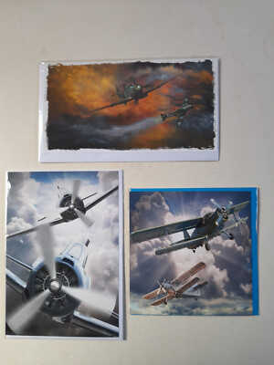 Flugzeug-Themen-Grußkarten Geburtstag Neuheit Event Anlässe Spitfire Doppeldecker