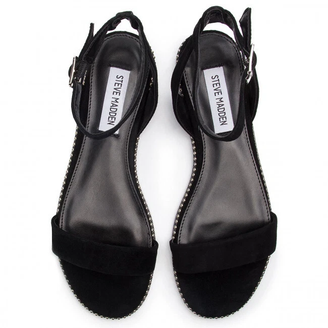 Steve madden black suede flats clearance