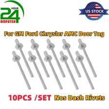 Nos Dash Rivets Aluminum For GM Ford Chrysler AMC Door Tag 10PCS