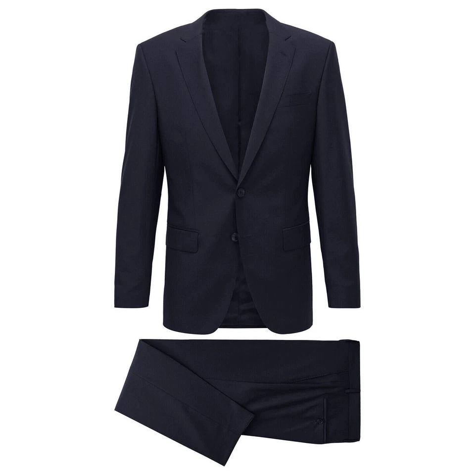 Abito Uomo Blu Nero Elegante Slim Fit Vestito cerimonia Sartoriale Casual VEQUE - Imagen 3 de 4