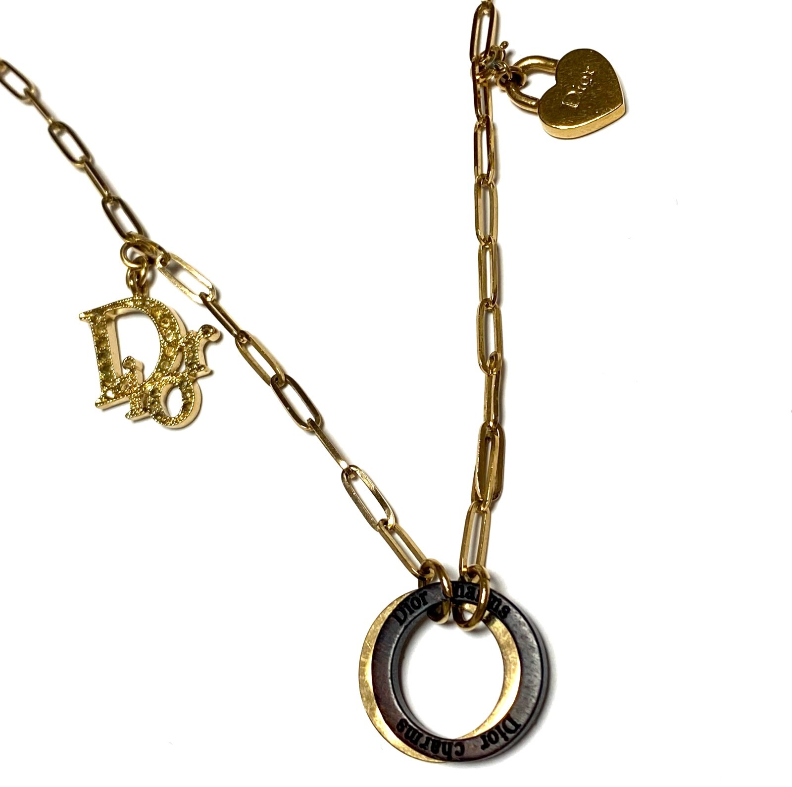 Genuine Christian Dior chain necklace Dior logo Mele… Gem