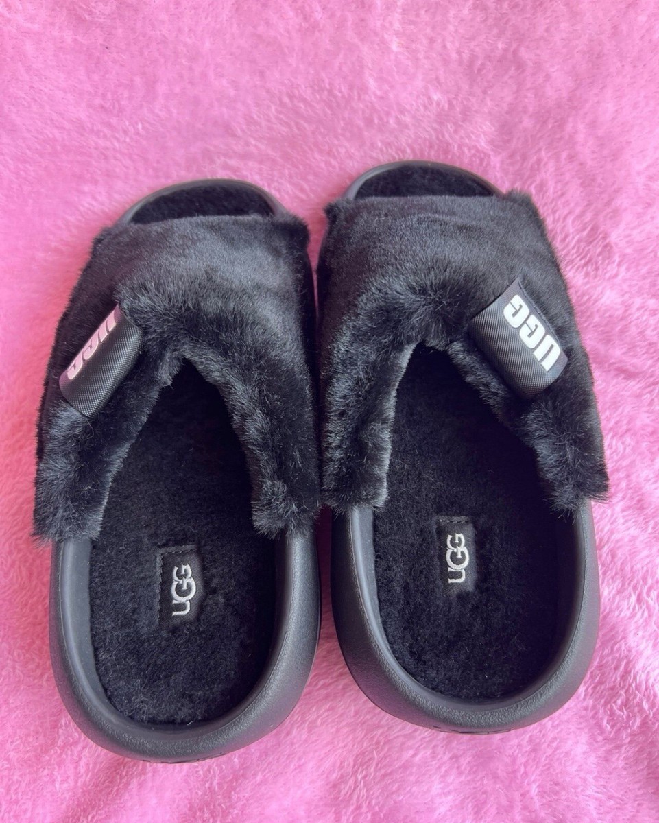 UGG Black Slide Sandals with Logo Strap UGG Black Sandals with Logo Strap main image 2