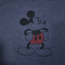 VTG DEAD STOCK DISNEY RINGER T-SHIRT MICKEY MOUSE BLUE XL FLAWLESS rare pose