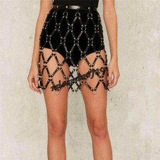 Handmade Party Dancing Cage Frame Leather Skirt Dress Harness Belt Constraint