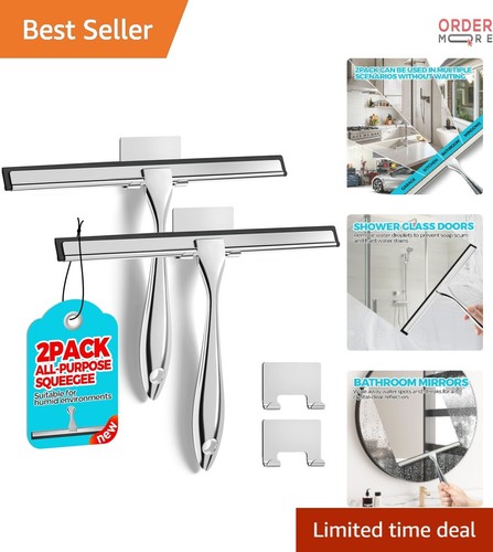 All-Purpose Stainless Steel Squeegee 10-Inch for Glass Shower Doors Windows