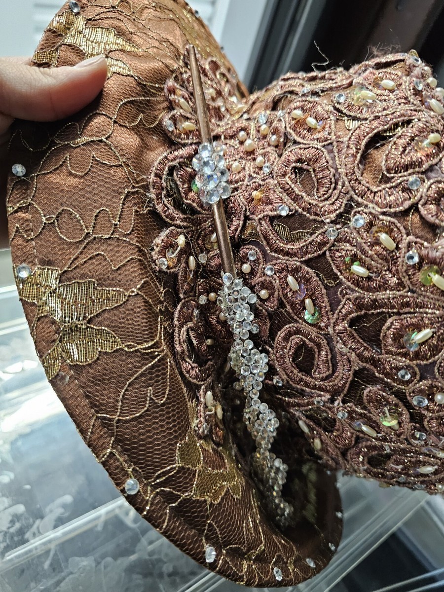 Mr. Song Millinery Laced Brim Hat with Rhinestones Accent | eBay display picture 1