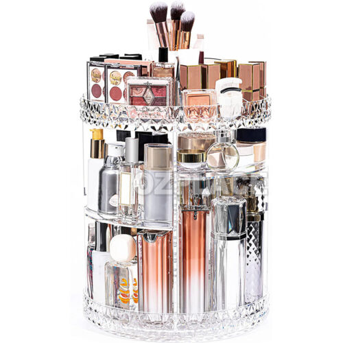 360° Rotating Makeup Organiser Storage Box Cosmetics Holder Display Stand Case - Picture 2 of 10