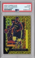 2020-2021 Panini Flux Zion Williamson Gold Laser SSP #’d 03/10 PSA 10 Gem Mint