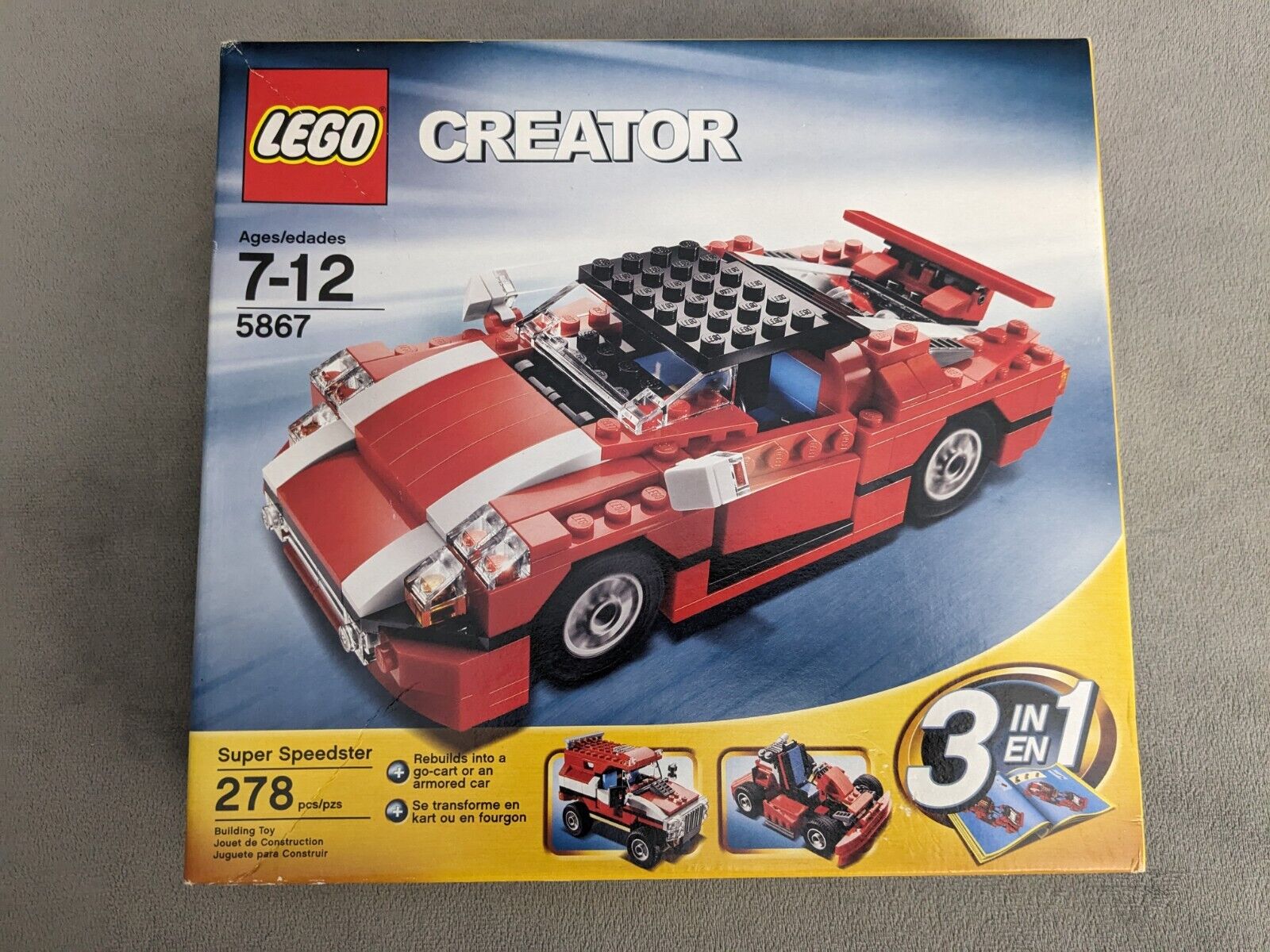 LEGO 5867: CREATOR 3-IN-1 Super Speedster NEW, FACTORY SEALED, QUICK SHIPPING
