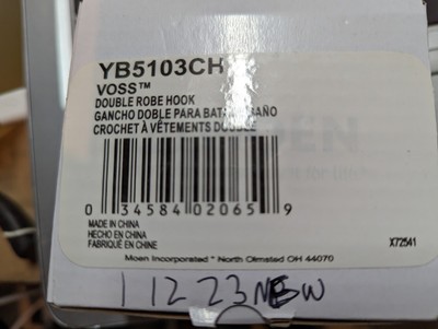 MOEN YB5103CH Voss Double Robe Hook in Chrome