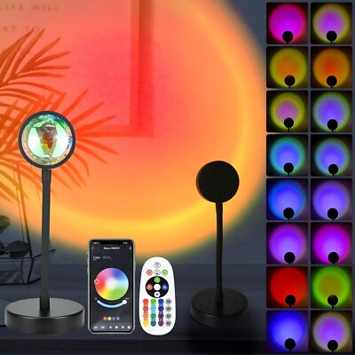 Sonnenuntergang Lampe Projektor, 16 Farben LED Lichter für Schlafzimmer, Licht mit APP-Steuerung