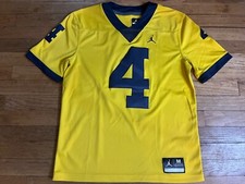 UNIVERSITY OF MICHIGAN WOLVERINES JUMPMAN JORDAN JERSEY 4 MEDIUM FOOTBALL MAIZE