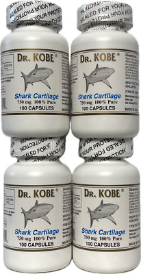 4 bottles Shark Cartilage (750 MG x100 Capsules/bottles) Exp: 12/2027, USA Made.