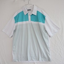 Callaway Polo Shirt Mens 2XL XXL Performance Golf White Green Short Sleeve