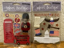 Jolee's Boutique Scrapbooking Travel Stickers London, England; Washington DC Lot