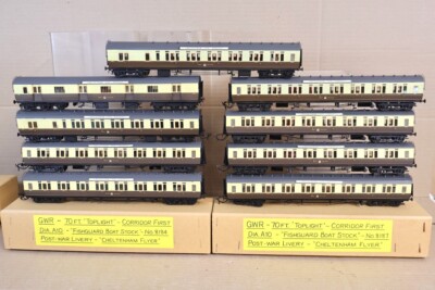 Comet Modelle Set Gebaut Rake Von 9 GWR 21.3m Toplight Coach Fishguard Boot Ware