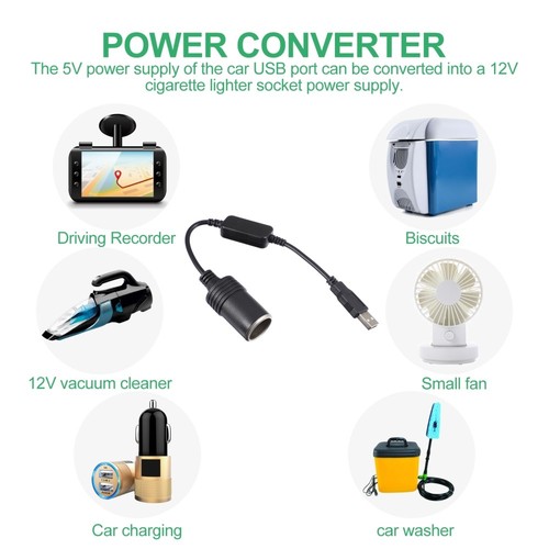 5 V Power Converter Usb to Cigar Outlet Cigarette Lighter Adapter Car - 第 9/12 張圖片