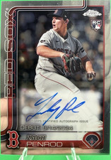 🔥🔥Topps 2025 Chrome Update Autograph Rookie Zach Penrod Red Sox #CRDA-ZP🔥🔥