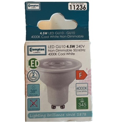 1 x LED 4,5W LED Halogen GU10 4000K kaltweiß 345lm nicht dimmbar