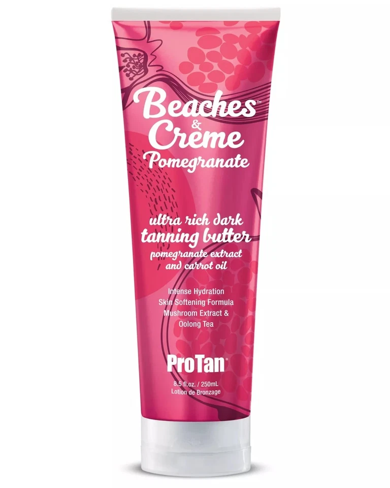 Beaches & Creme Pomegranate Sunbed Tanning Lotion 2 Bottle Deal + 3 Free pkts - Image 2 of 3