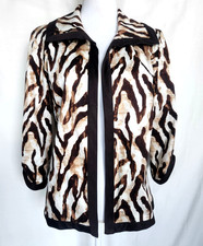 Chico's 3/4 Sleeve Open Front Animal Print Women's Blazer Jacket Size 1 US 8-10