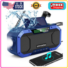 Emergency Weather Radio Hand Crank Solar Bluetooth Speaker,Portable AM FM