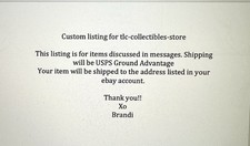 CUSTOM LISTING FOR TLC-COLLECTIBLES