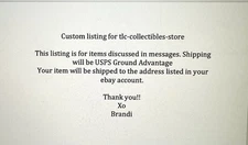 CUSTOM LISTING FOR TLC-COLLECTIBLES