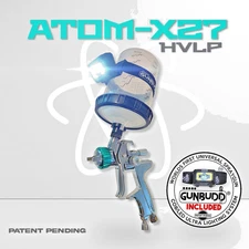 Atom X27 HVLP Professional Auto Paint Spray Gun with FREE GunBudd® Light