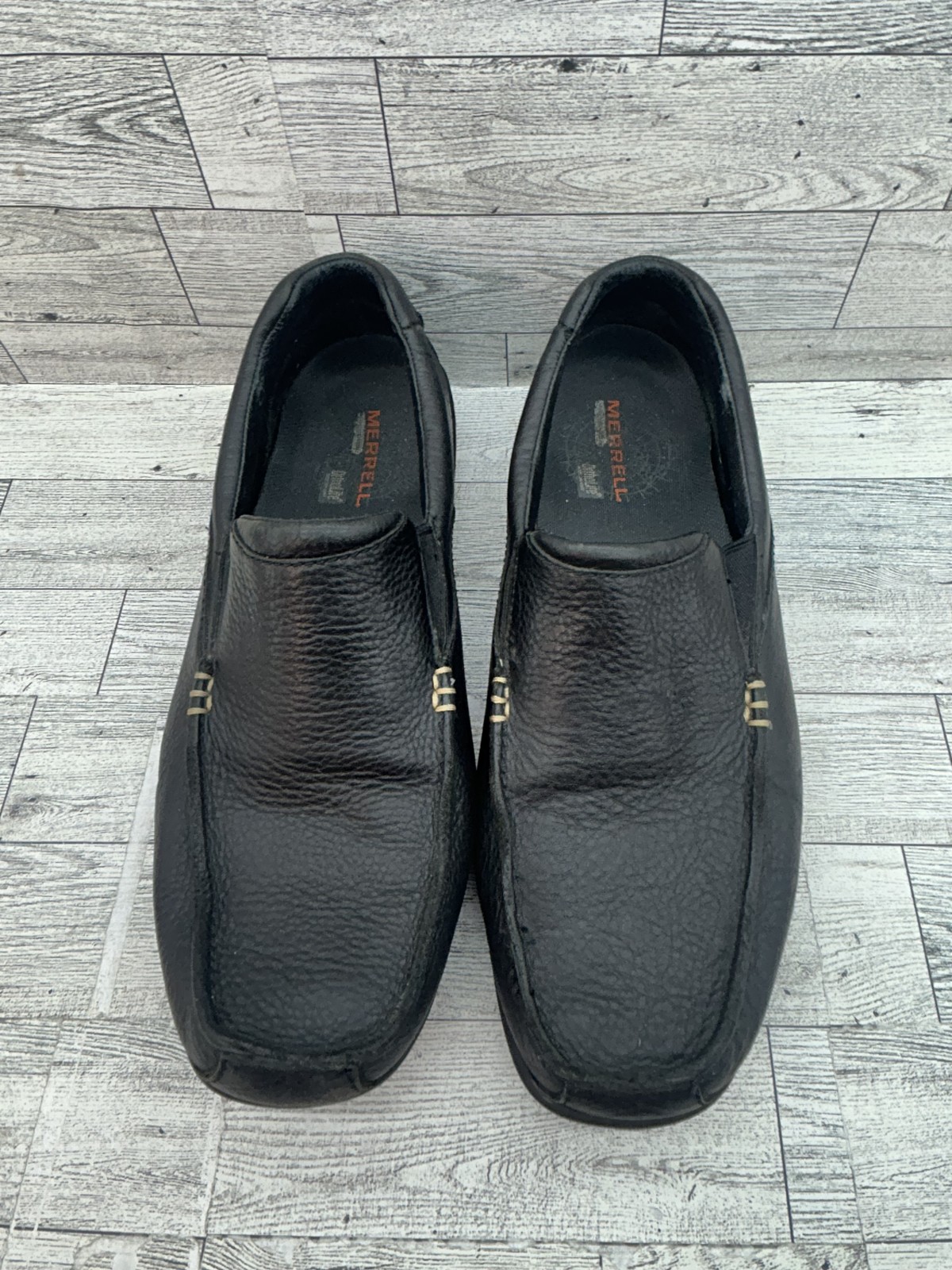 Scarpe Merrell uomo taglia 10 mocassini slip on in pelle J38509 Ortholite comodi