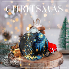 Christmas Ornament 2025   Blue Starry Night Holiday Decor, Christmas Tree Orn...