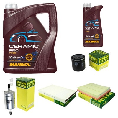 MANN Inspektionspaket 6L MANNOL Ceramic Pro 10W-40 für Opel Zafira A F75_ 1.8