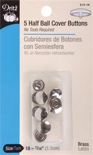 Dritz 213-18 Half-Ball Cover Buttons-Size 18 7/16" 5/Pkg