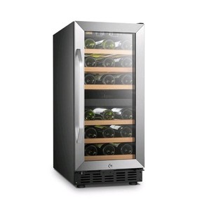 Wine Cooler 28 Bottle Mini Wine Fridge with Glass Door Digital Temp Control
