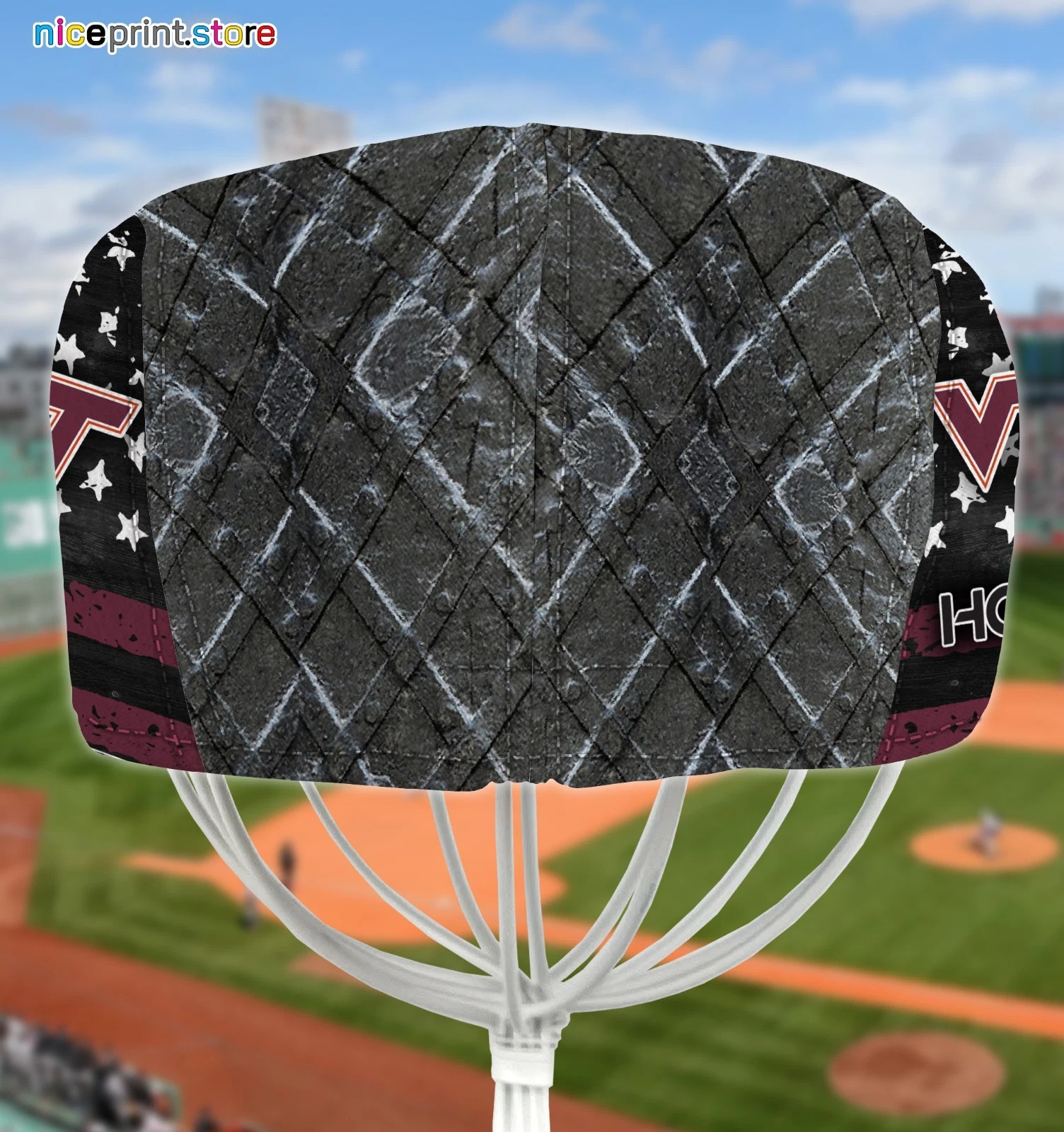 Virginia Tech Team Hokies Jeff Cap Driving Cap Golf Cap Newsboy Cap Flat Cap