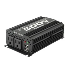 500W Modified Sine Wave Power Inverter DC 12V to AC 110V, Peak 500W-Black