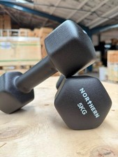 Neoprene Hex Dumbbells 5kg x2 (10kg) Anti-Roll Weights USED EX-COMPETITION