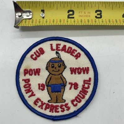 Vintage 1978 Boy Scout Pony Express Council Patch Cub Leader Pow Wow 3  Round
