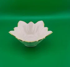 Lenox China Flower Candy Candle Bowl with Gold Trim