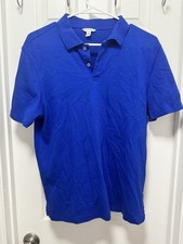 Calvin Klein Medium Blue Polo Short Sleeve Light Stripes