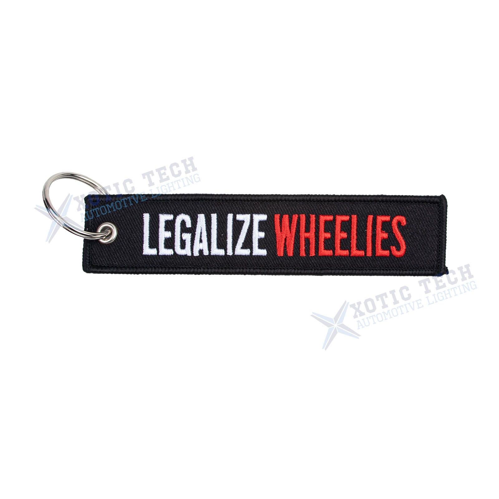 1PC Double Sided Embroidered Keychain Bike Motorcycle Key Ring Key Tag Belt Gift