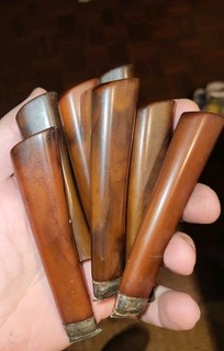 Art Deco Butterscotch Toffee Amber Marbleised Phenolic Bakelite Handles Catalin