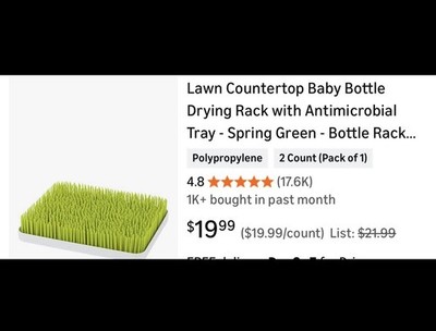 Grass Lawn Baby Bottle Drying Rack Countertop Green Clean